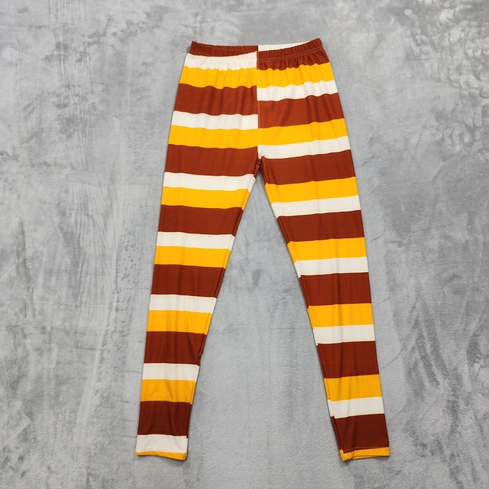 NEW‎ Agnes & Dora Leggings Womens L Multicolor Candy Corn Stripe High Rise Ankle